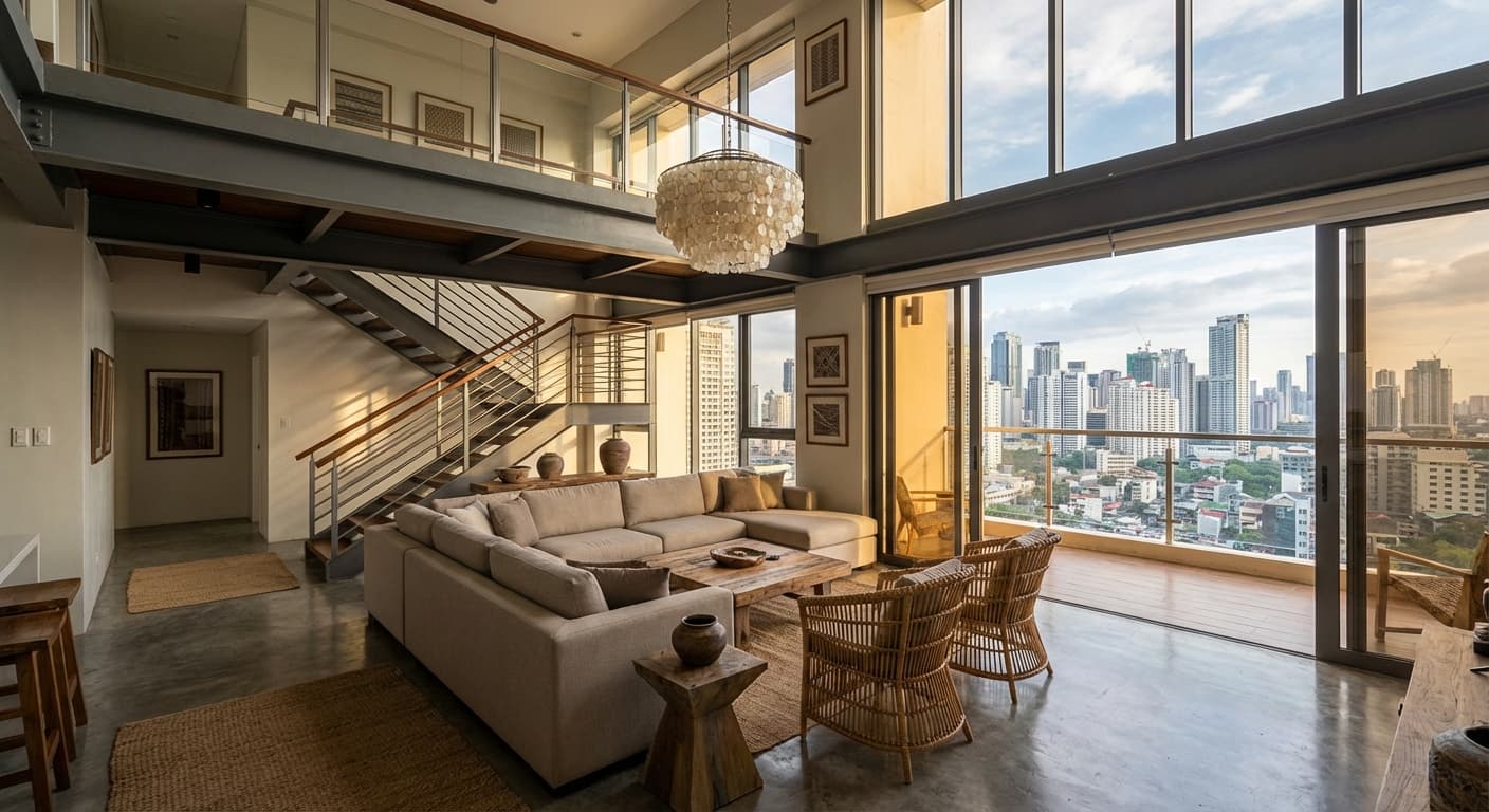 Riverside loft with skyline balcony — photo 1 of 7
